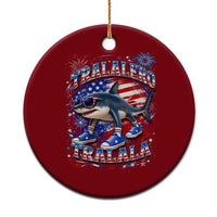 Tralalero Tralala Shark Italian Brainrot 4th Of July Meme Ceramic Ornament
