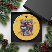 Tralalero Tralala Shark Italian Brainrot 4th Of July Meme Ceramic Ornament