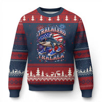 Tralalero Tralala Shark Italian Brainrot 4th Of July Meme Ugly Christmas Sweater