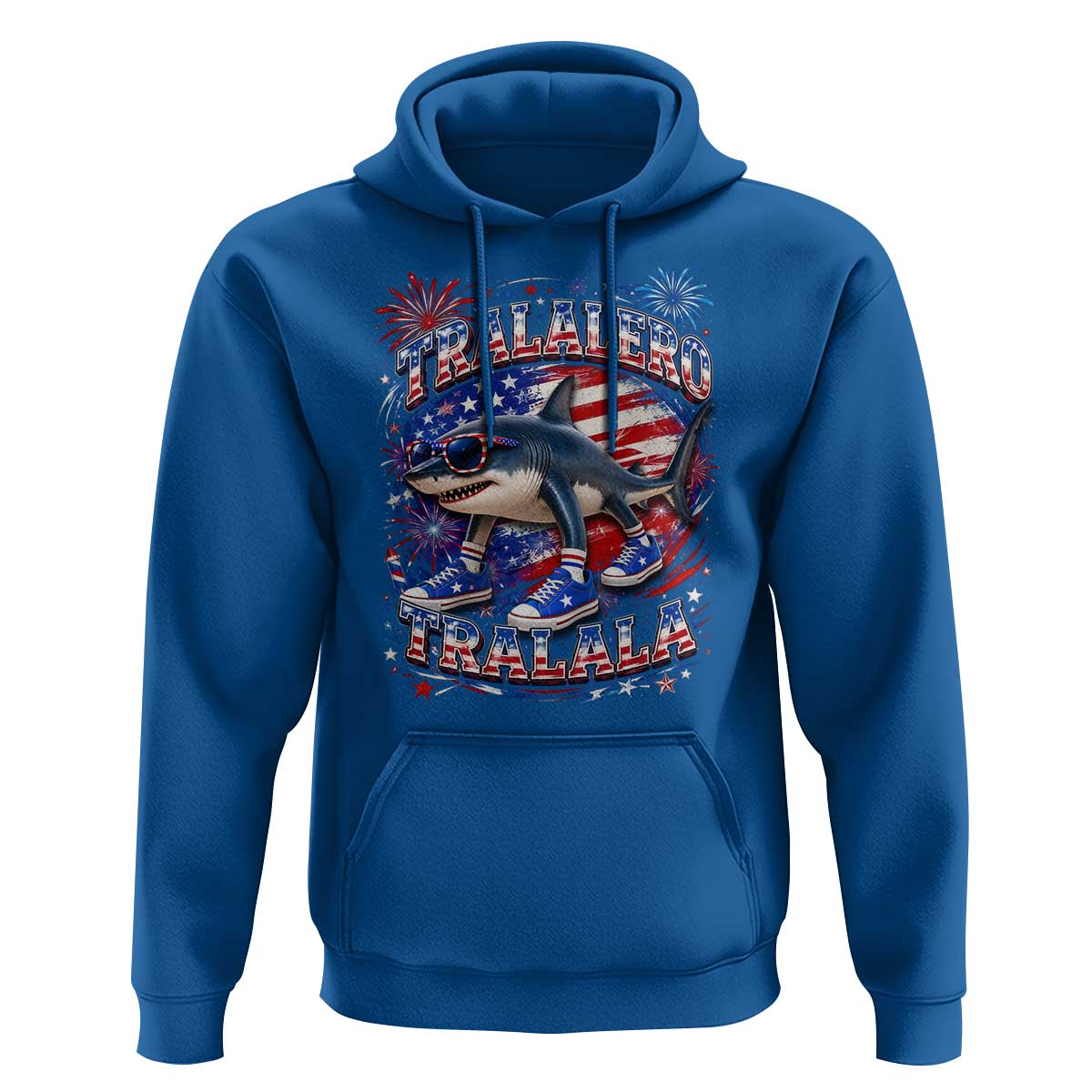 Tralalero Tralala Shark Italian Brainrot 4th Of July Meme Hoodie