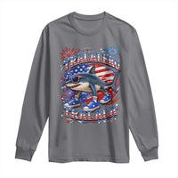 Tralalero Tralala Shark Italian Brainrot 4th Of July Meme Long Sleeve Shirt