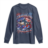 Tralalero Tralala Shark Italian Brainrot 4th Of July Meme Long Sleeve Shirt