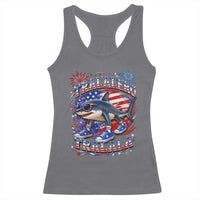 Tralalero Tralala Shark Italian Brainrot 4th Of July Meme Racerback Tank Top