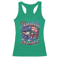 Tralalero Tralala Shark Italian Brainrot 4th Of July Meme Racerback Tank Top