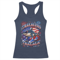 Tralalero Tralala Shark Italian Brainrot 4th Of July Meme Racerback Tank Top