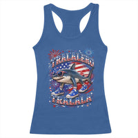 Tralalero Tralala Shark Italian Brainrot 4th Of July Meme Racerback Tank Top