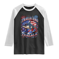 Tralalero Tralala Shark Italian Brainrot 4th Of July Meme Raglan Shirt