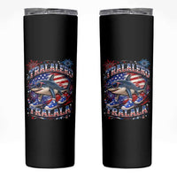 Tralalero Tralala Shark Italian Brainrot 4th Of July Meme Skinny Tumbler
