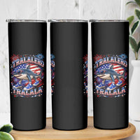 Tralalero Tralala Shark Italian Brainrot 4th Of July Meme Skinny Tumbler