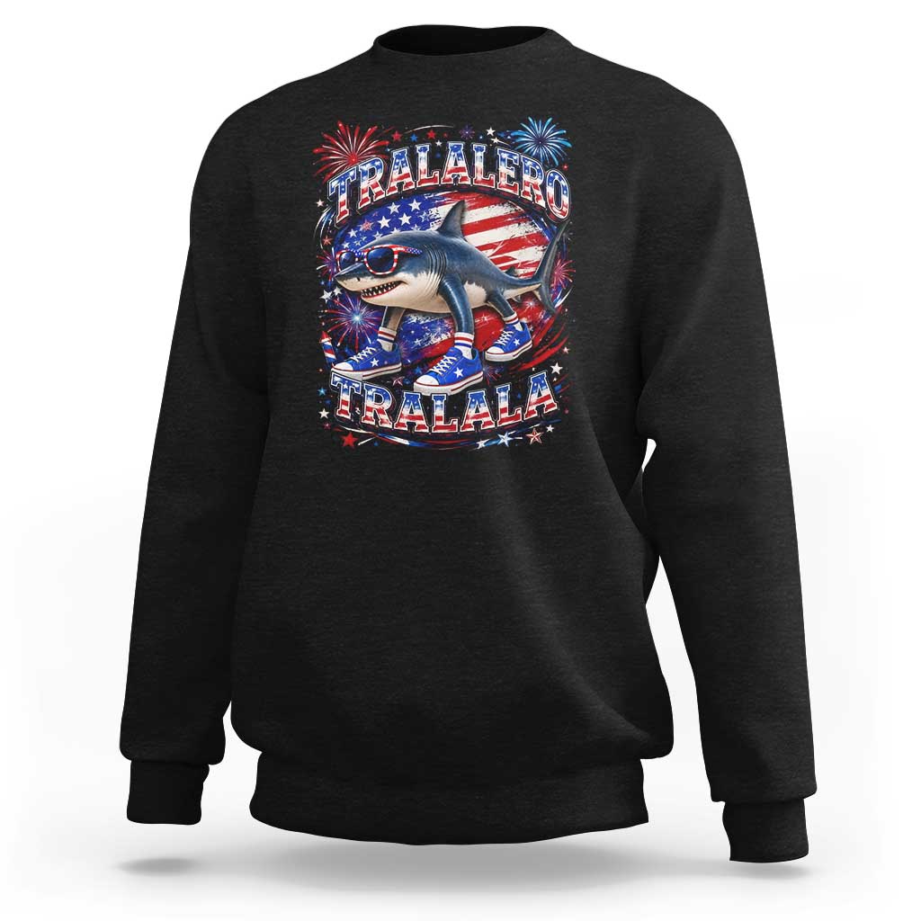Tralalero Tralala Shark Italian Brainrot 4th Of July Meme Sweatshirt