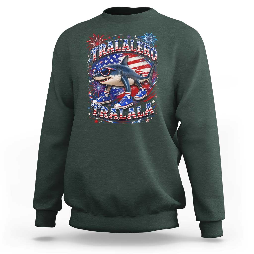 Tralalero Tralala Shark Italian Brainrot 4th Of July Meme Sweatshirt