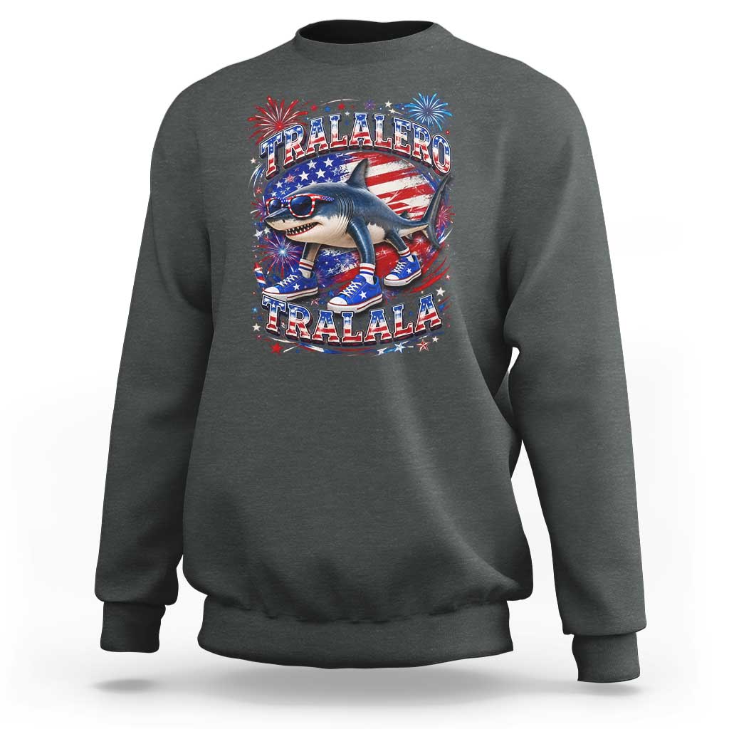 Tralalero Tralala Shark Italian Brainrot 4th Of July Meme Sweatshirt