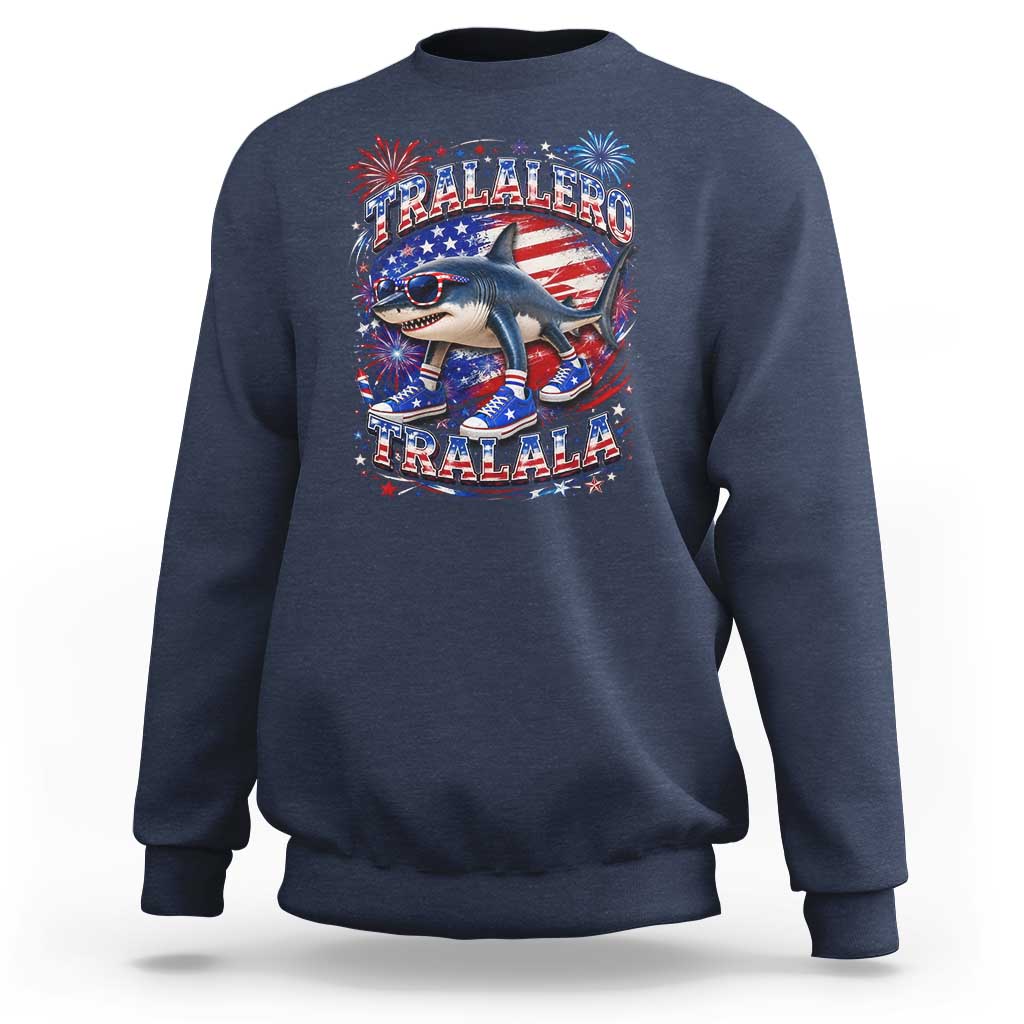Tralalero Tralala Shark Italian Brainrot 4th Of July Meme Sweatshirt