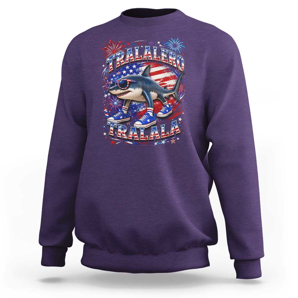 Tralalero Tralala Shark Italian Brainrot 4th Of July Meme Sweatshirt