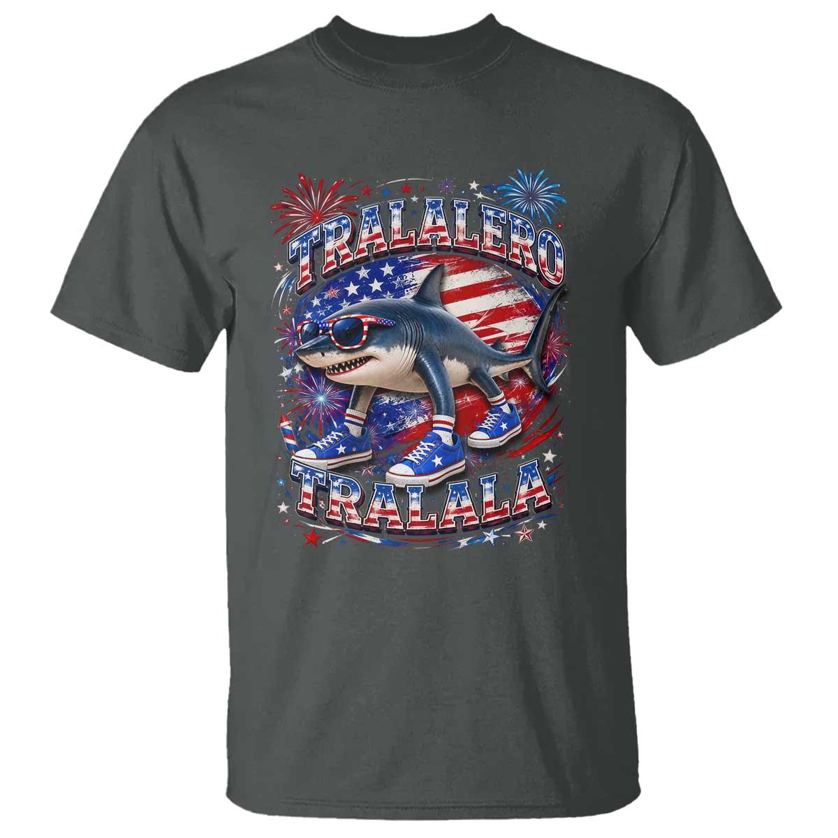 Tralalero Tralala Shark Italian Brainrot 4th Of July Meme T Shirt