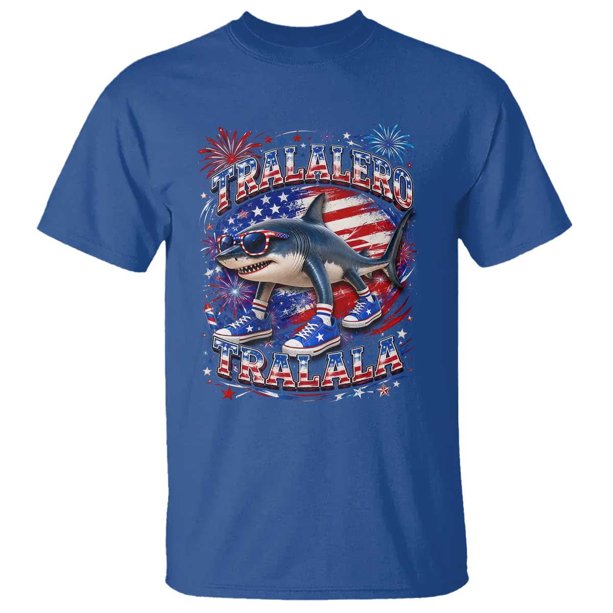 Tralalero Tralala Shark Italian Brainrot 4th Of July Meme T Shirt