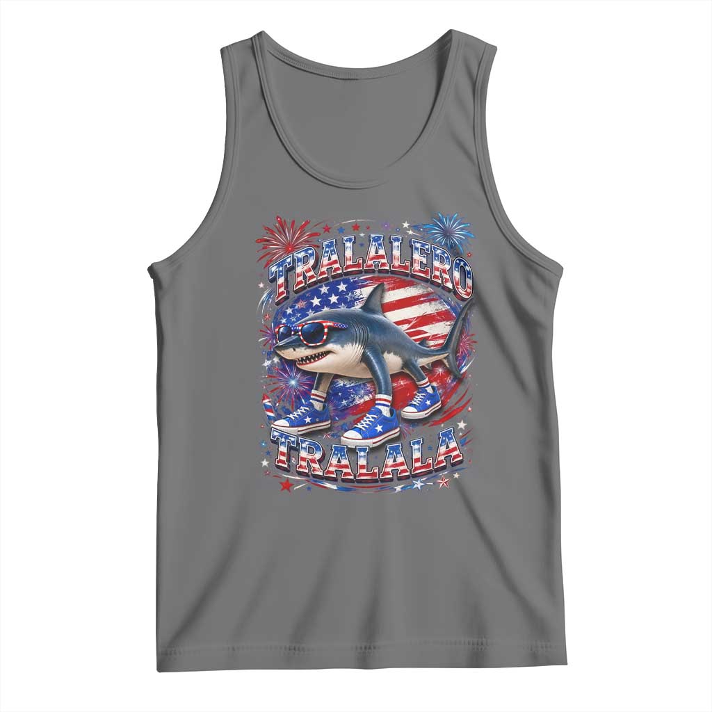Tralalero Tralala Shark Italian Brainrot 4th Of July Meme Tank Top