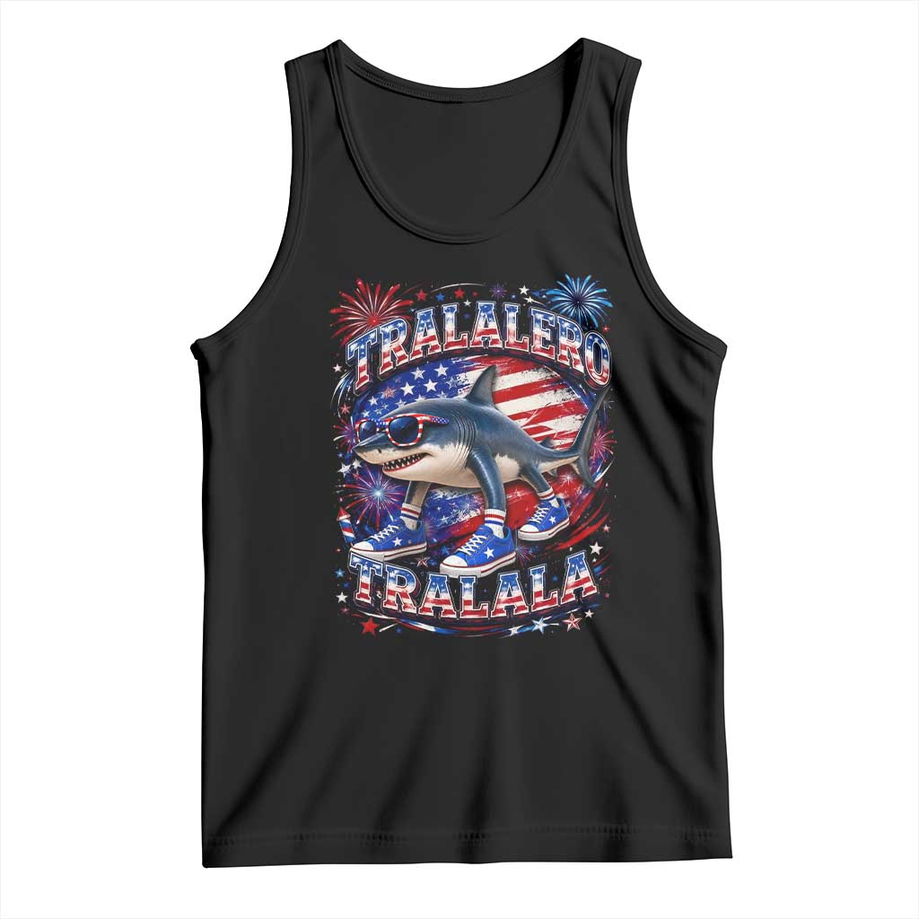 Tralalero Tralala Shark Italian Brainrot 4th Of July Meme Tank Top