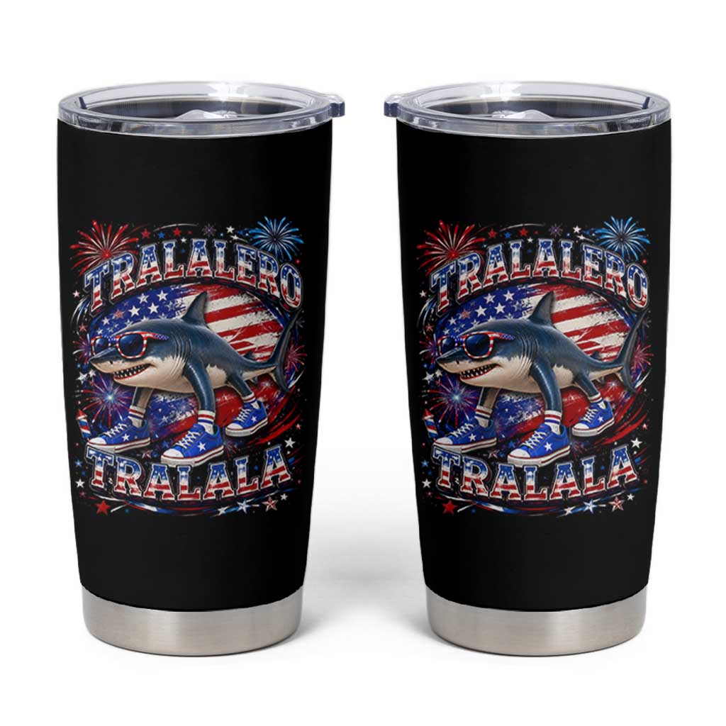 Tralalero Tralala Shark Italian Brainrot 4th Of July Meme Tumbler Cup