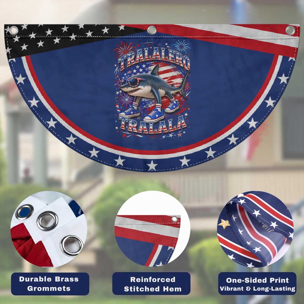 Tralalero Tralala Shark Italian Brainrot 4th Of July Meme Patriotic Fan Flag