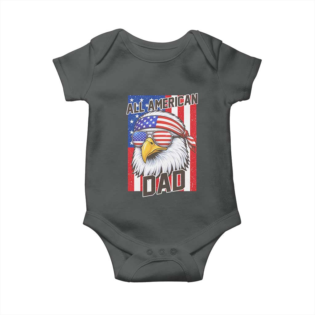 All American Dad 4th of July Baby Onesie Daddy Eagle USA