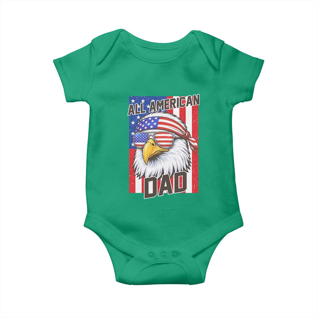 All American Dad 4th of July Baby Onesie Daddy Eagle USA