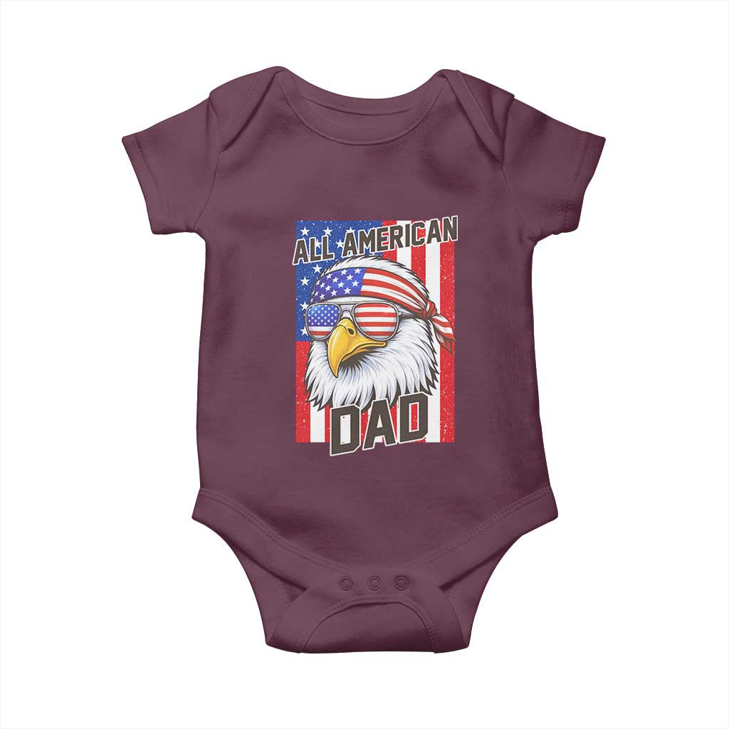 All American Dad 4th of July Baby Onesie Daddy Eagle USA