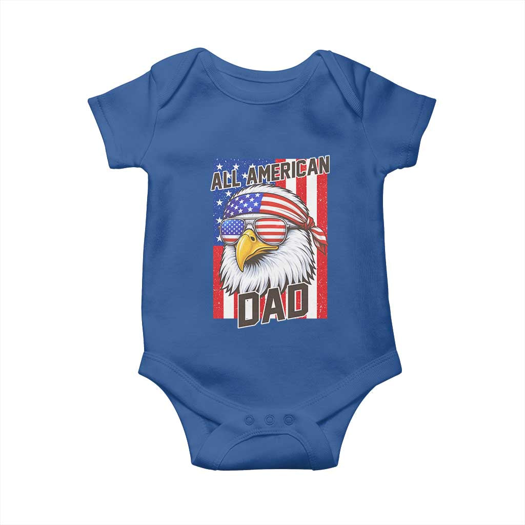 All American Dad 4th of July Baby Onesie Daddy Eagle USA