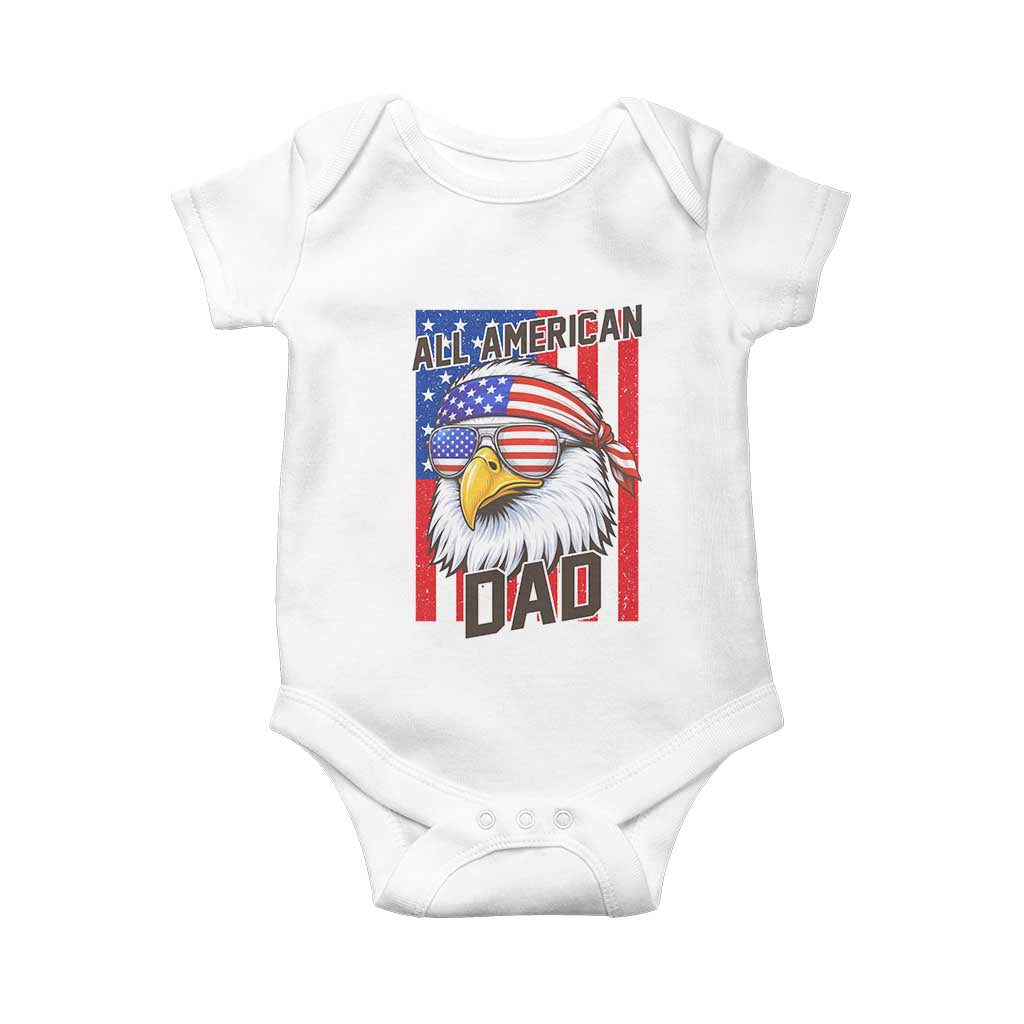 All American Dad 4th of July Baby Onesie Daddy Eagle USA