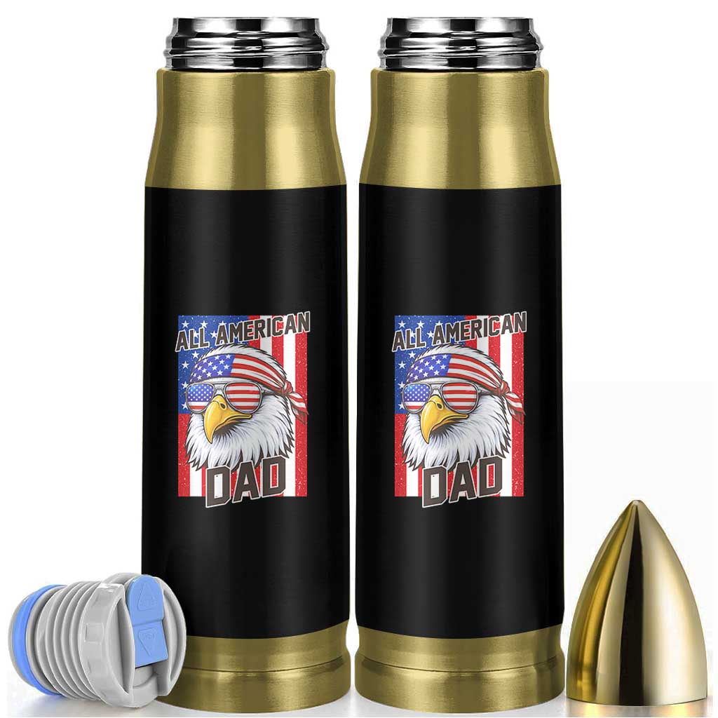 All American Dad 4th of July Bullet Tumbler Daddy Eagle USA