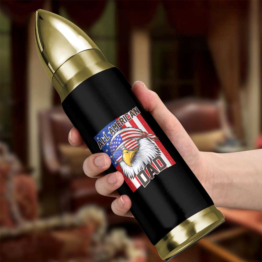 All American Dad 4th of July Bullet Tumbler Daddy Eagle USA