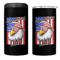 All American Dad 4th of July 4 in 1 Can Cooler Tumbler Daddy Eagle USA