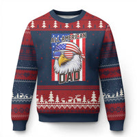 All American Dad 4th of July Ugly Christmas Sweater Daddy Eagle USA