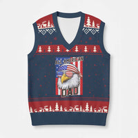 All American Dad 4th of July V-Neck Knit Sweater Vest Daddy Eagle USA
