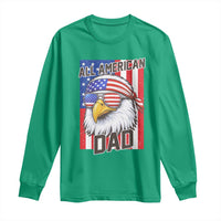 All American Dad 4th of July Long Sleeve Shirt Daddy Eagle USA