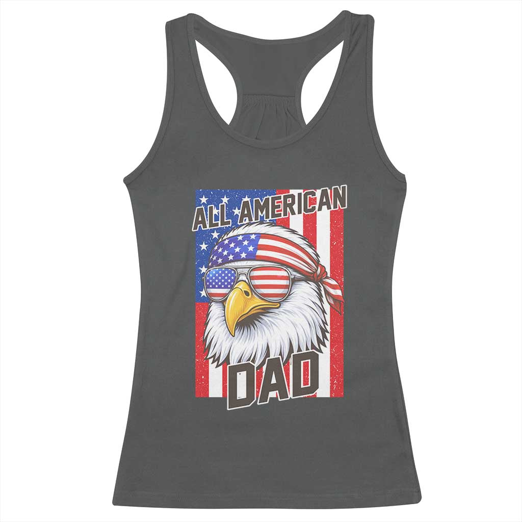 All American Dad 4th of July Racerback Tank Top Daddy Eagle USA