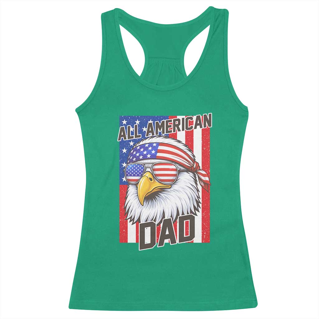 All American Dad 4th of July Racerback Tank Top Daddy Eagle USA