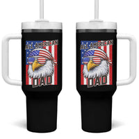 All American Dad 4th of July Tumbler With Handle Daddy Eagle USA