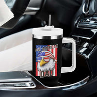 All American Dad 4th of July Tumbler With Handle Daddy Eagle USA