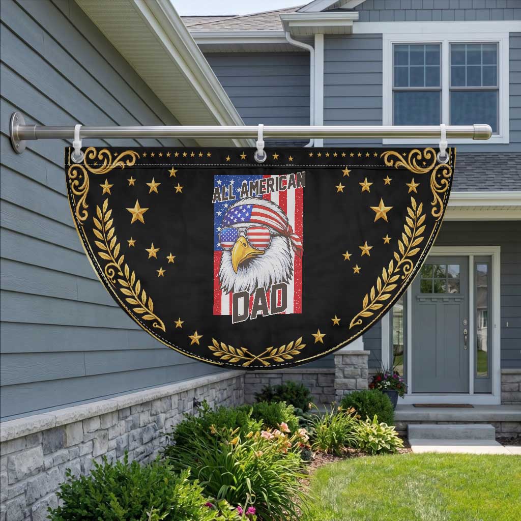 All American Dad 4th of July Patriotic Fan Flag Daddy Eagle USA