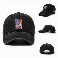 All American Dad 4th of July Washed Cotton Baseball Cap Daddy Eagle USA