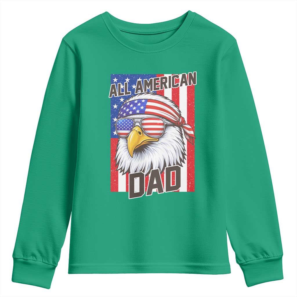 All American Dad 4th of July Youth Sweatshirt Daddy Eagle USA