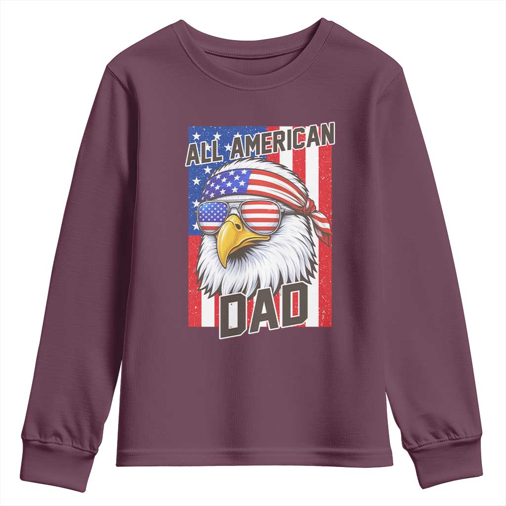 All American Dad 4th of July Youth Sweatshirt Daddy Eagle USA