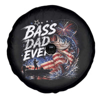 Bass Dad Ever Fishing Spare Tire Cover Patriotic Dad Birthday 4th Of July Gifts