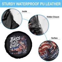 Bass Dad Ever Fishing Spare Tire Cover Patriotic Dad Birthday 4th Of July Gifts