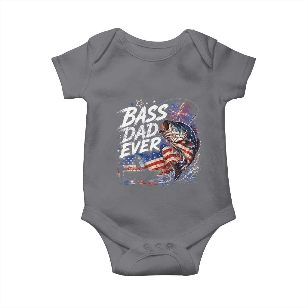 Bass Dad Ever Fishing Baby Onesie Patriotic Dad Birthday 4th Of July Gifts