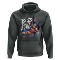 Bass Dad Ever Fishing Hoodie Patriotic Dad Birthday 4th Of July Gifts
