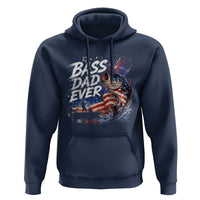 Bass Dad Ever Fishing Hoodie Patriotic Dad Birthday 4th Of July Gifts