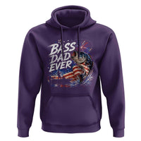 Bass Dad Ever Fishing Hoodie Patriotic Dad Birthday 4th Of July Gifts