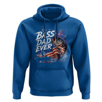 Bass Dad Ever Fishing Hoodie Patriotic Dad Birthday 4th Of July Gifts